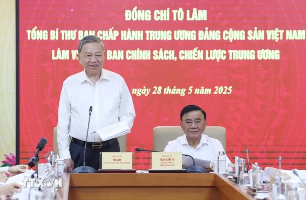tong bi thu lam viec voi ban chinh sach chien luoc trung uong ve quan ly thi truong vang 28 5