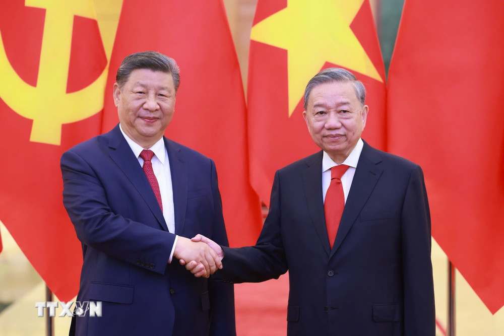 Tăng cường hợp tác kinh tế, thương mại giữa Việt Nam và Trung Quốc<br>范明政总理访华:推动越中经贸合作关系提质升级 2 tong bi thu vietnam trung quoc hoi dam 1