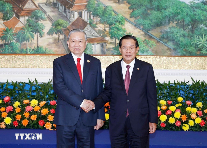Tổng Bí thư Tô Lâm hội kiến Samdech Techo Hun Sen<br>越共中央总书记苏林会见洪森亲王 1 hoi dam giua dang cong san viet nam va dang nhan dan campuchia 0602